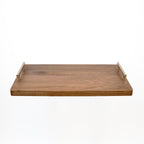 XL solid walnut charcuterie and cutting board with champagne bronze handles
