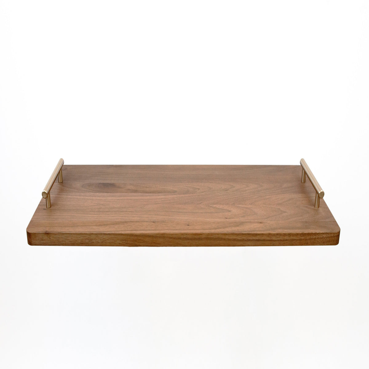 XL solid walnut charcuterie and cutting board with champagne bronze handles