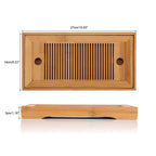 Bamboo tea tray dimensions, 27 by 14 by 3 centimetres