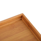 Corner detail showing the joinery of a bamboo tea tray