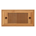 Rectangular bamboo gongfu tea tray with slatted top on a white background