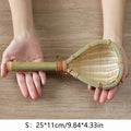 Small 25 cm bamboo strainer held across two open hands to show its size, Serein Home