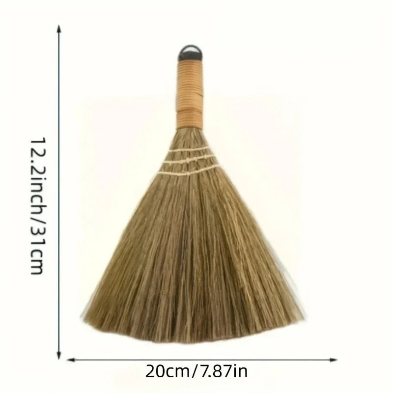 Grass table broom dimensions, 31 centimetres long and 20 centimetres wide