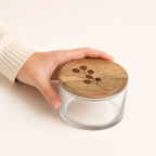 Leafy Twig Glass Storage Jar with Wooden Lid — 700ml | Serein Home