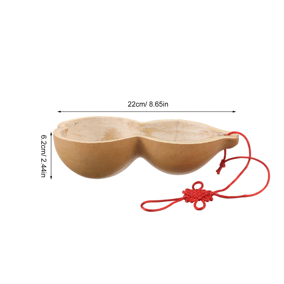 Gourd water dipper with hanging cord, 22 cm long and 6.2 cm deep