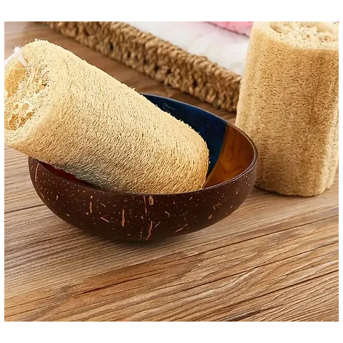 Natural Loofah Body Scrubber with Cotton Hanging Loop