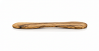 Close up of handcrafted olive wood butter spreader showing natural wood grain-2