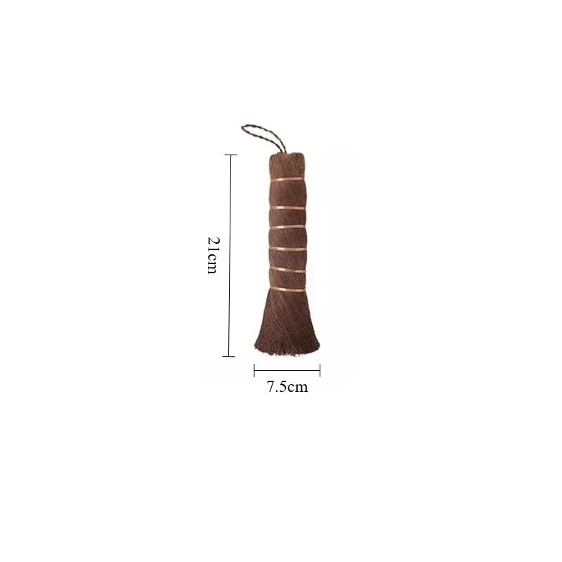 Size guide for the palm fiber pot brush, 21 cm long and 7.5 cm wide, Serein Home