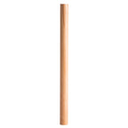 Straight solid wood dowel rolling pin on a white background