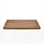 XL solid walnut charcuterie and cutting board with champagne bronze handles
